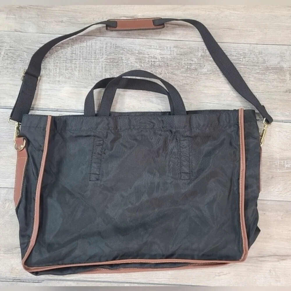 Vintage Lark Black Carry On Weekender Travel Bag Mod Stripe Shoulder Tote